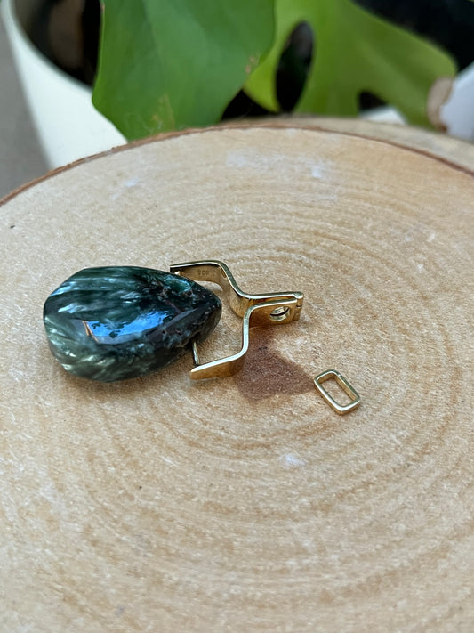 Wechselbogen mit Ringverschluss – vergoldet | für gebohrte Trommelsteine