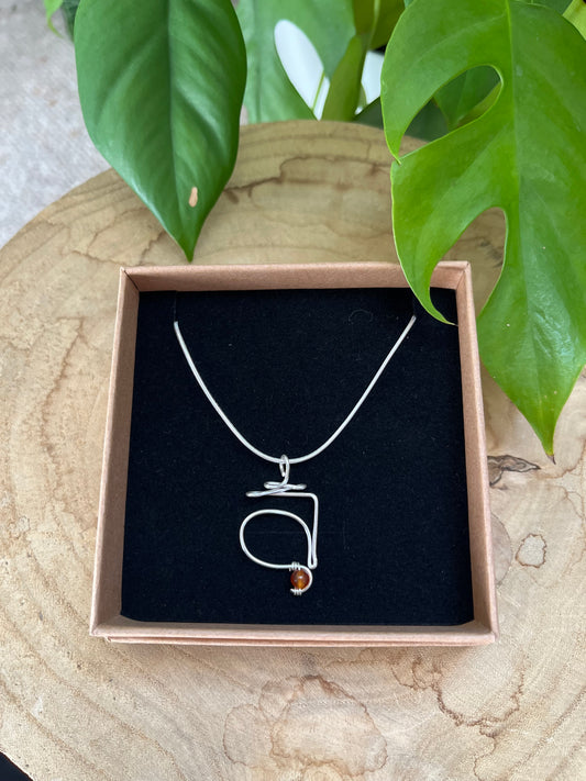 Sakralchakra Kette – Anhänger in 925 Silber oder goldfarbenem Draht