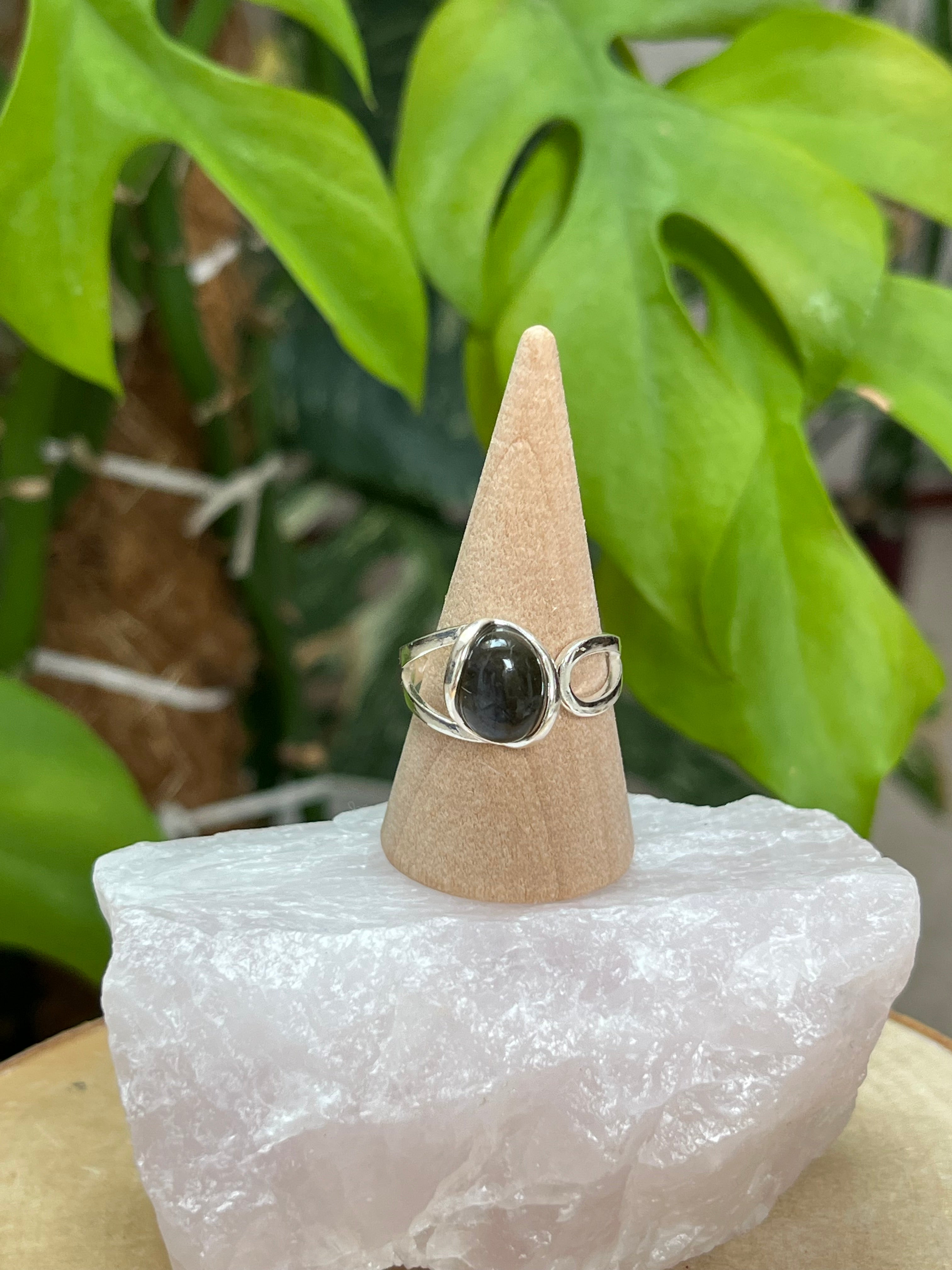 Labradorit Ring 925 Silber verstellbar