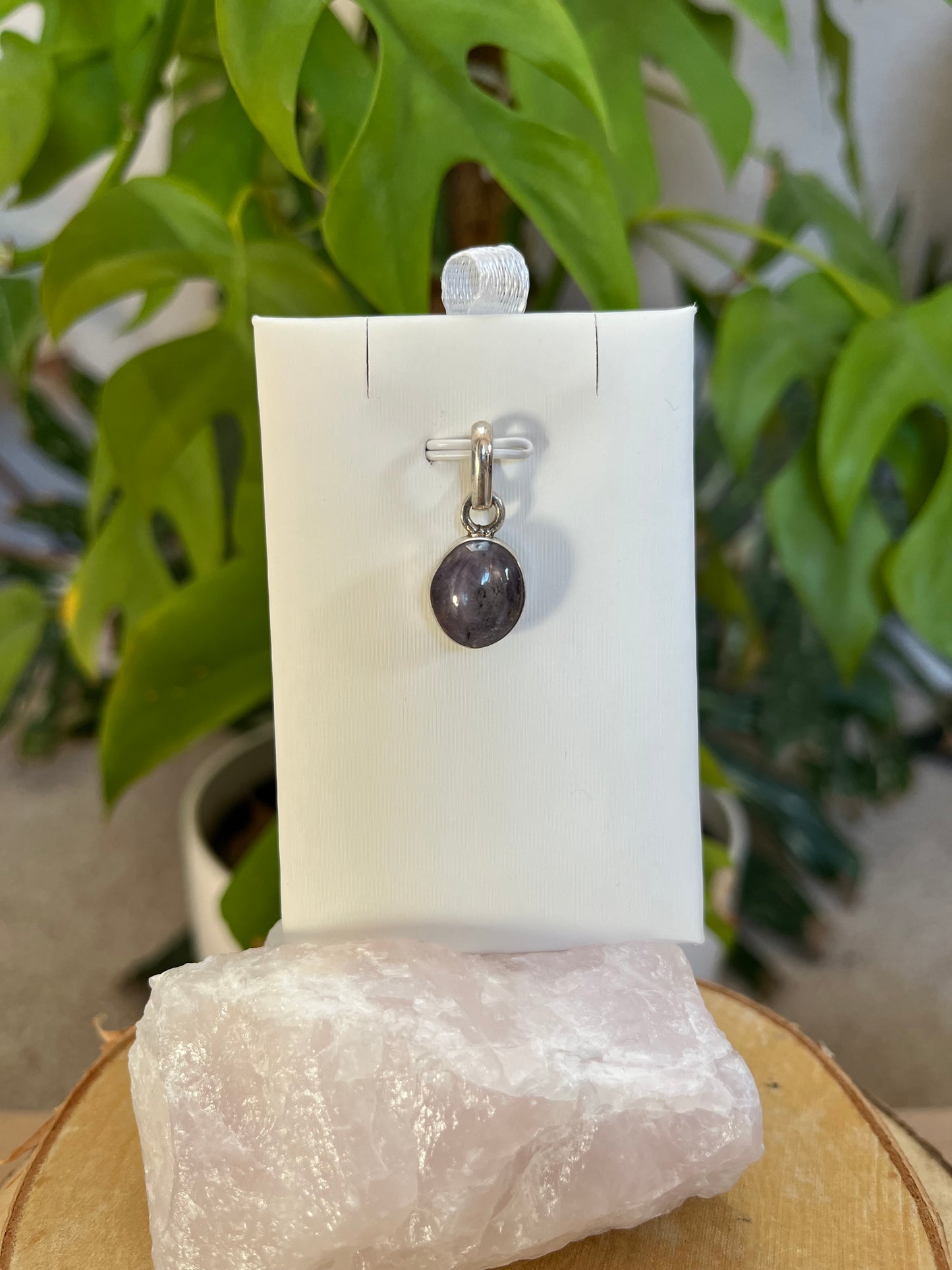 Sternrubin Kettenanhänger – 925 Sterling Silber Fassung