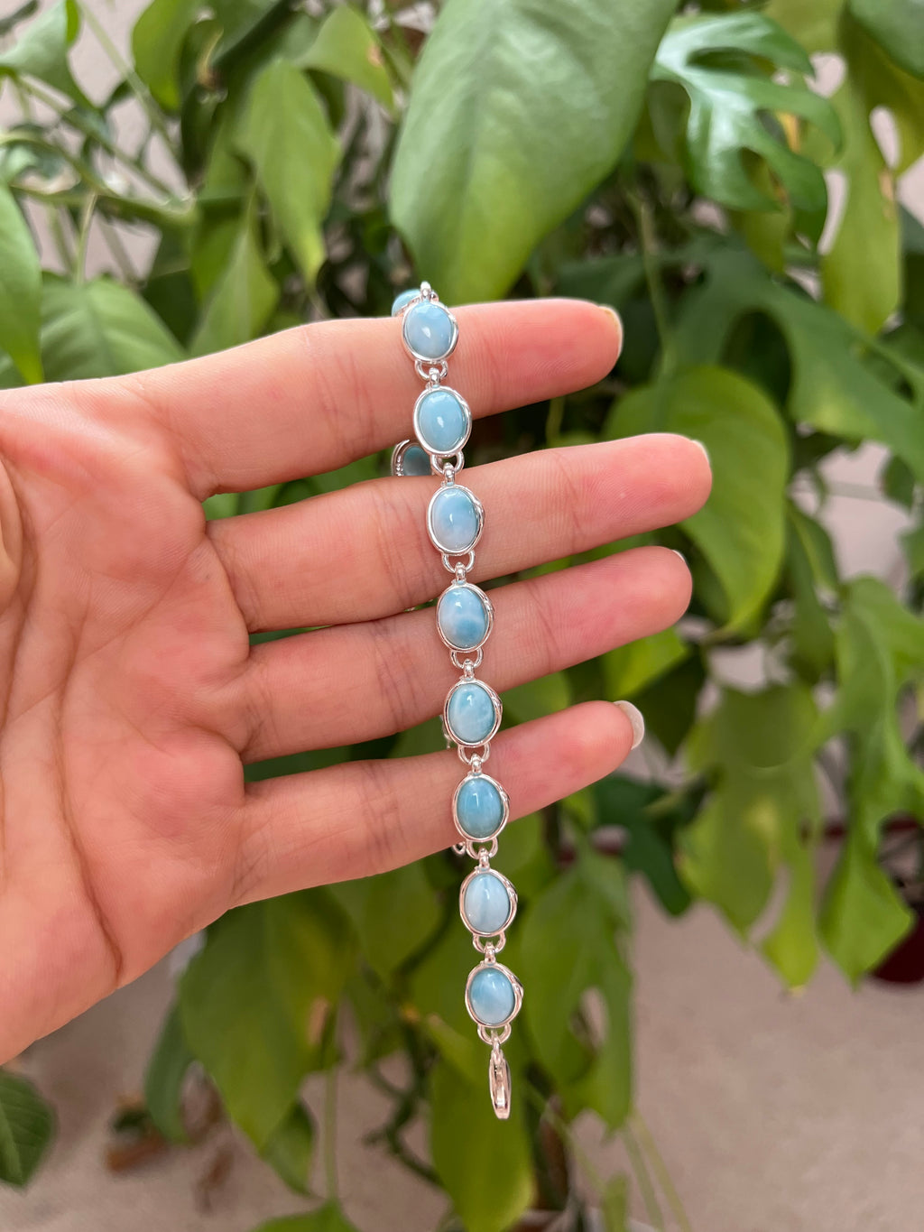 Larimar 925 Silber Armband