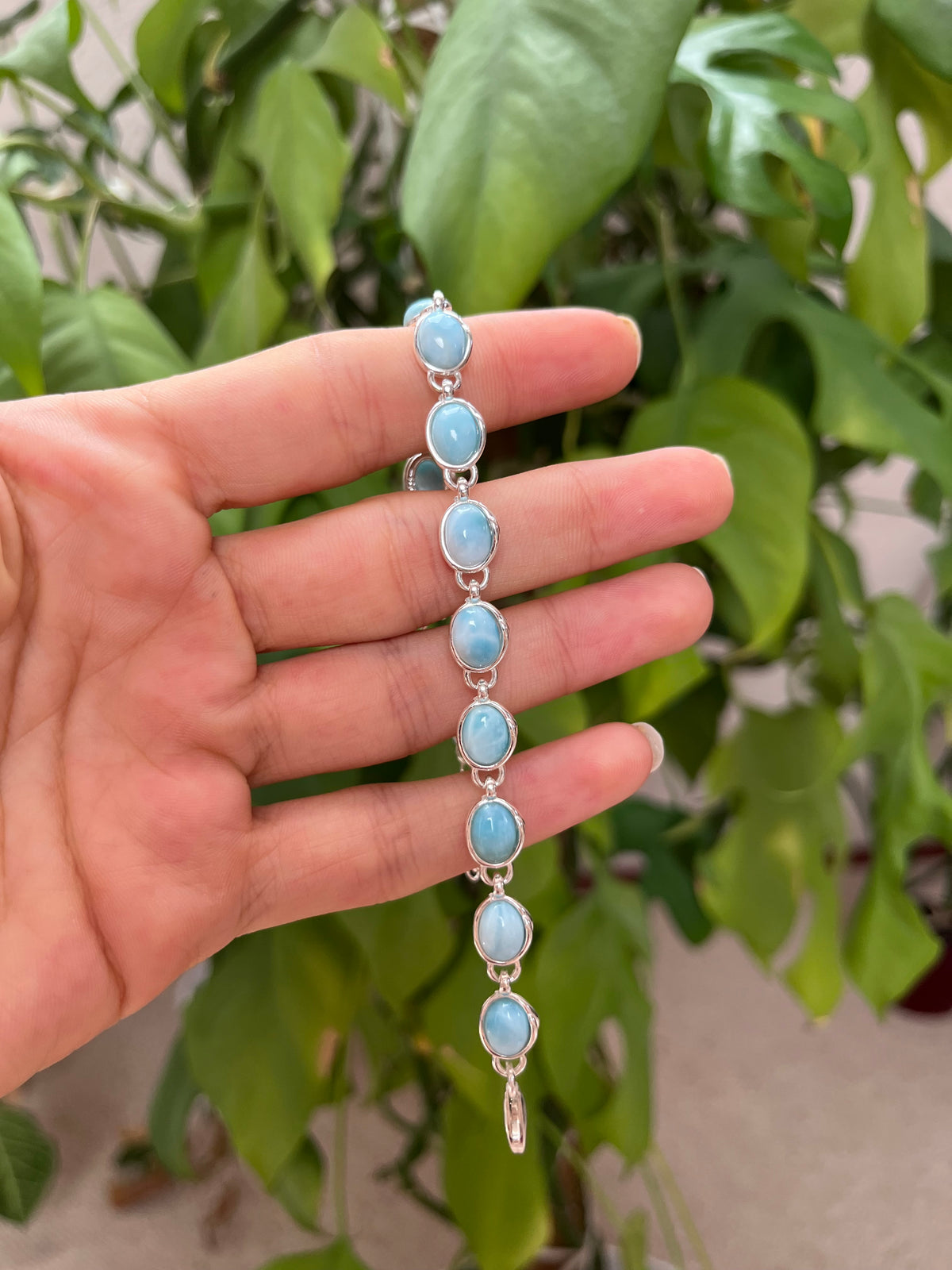Larimar 925 Silber Armband