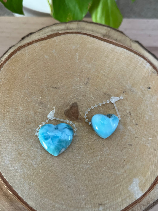 Larimar gebohrte Herzen – Sonderqualität