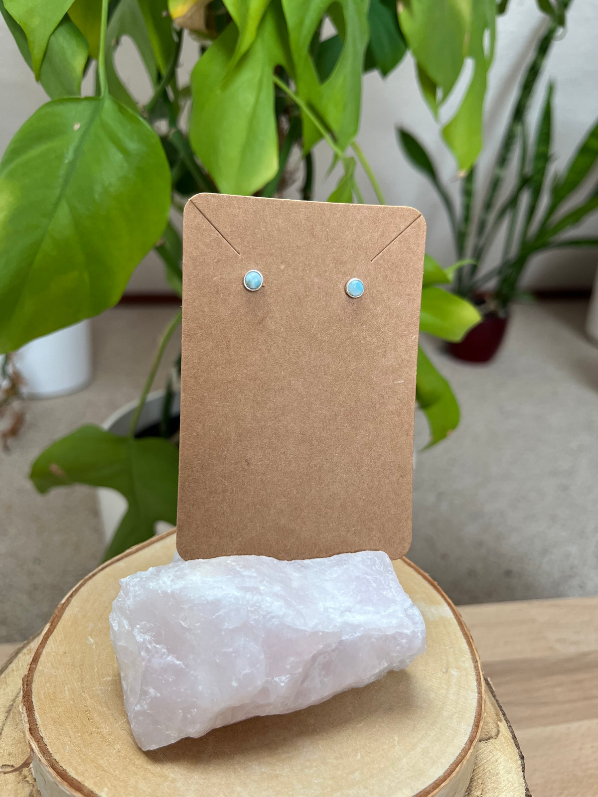 Larimar Ohrstecker Silber
