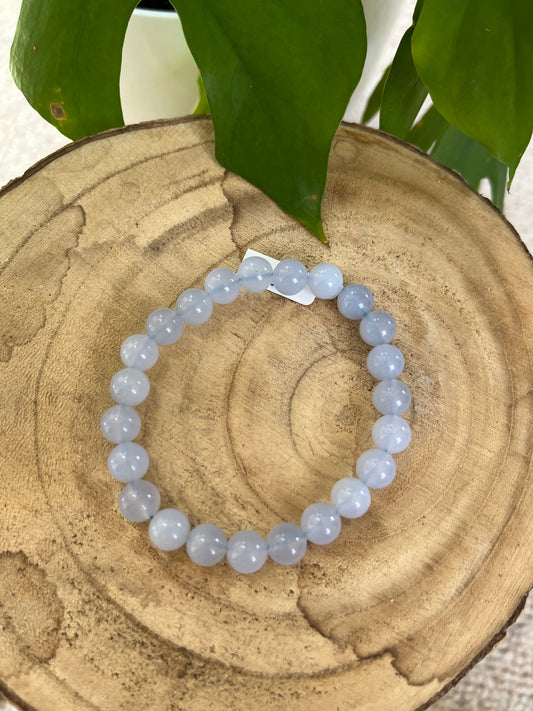 Calcedon Blau Kugel Armband
