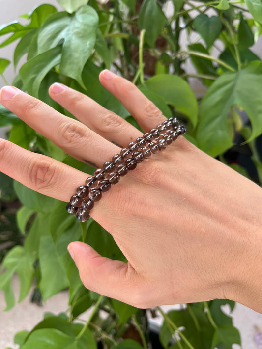 Rauchquarz Kugelarmband 6 mm – Edelstein Schmuck für Erdung & Klarheit