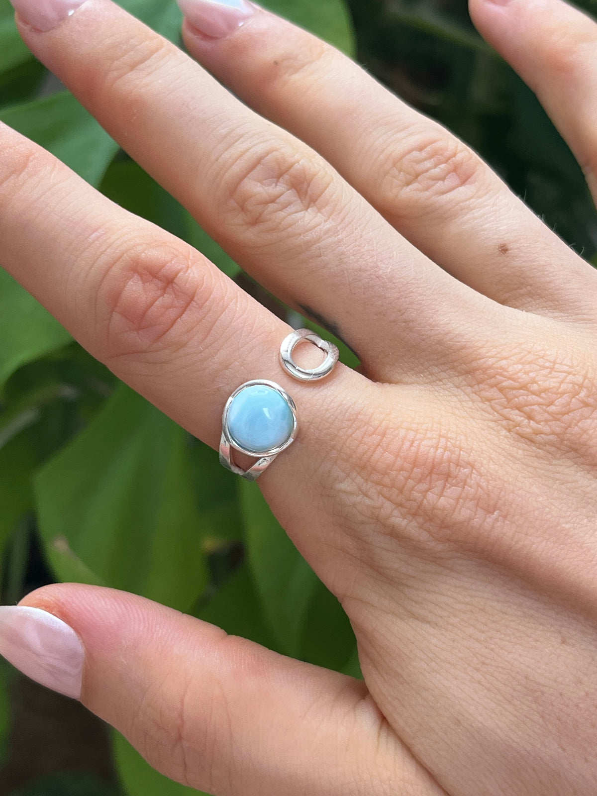 Larimar 925 Silber Ring verstellbar