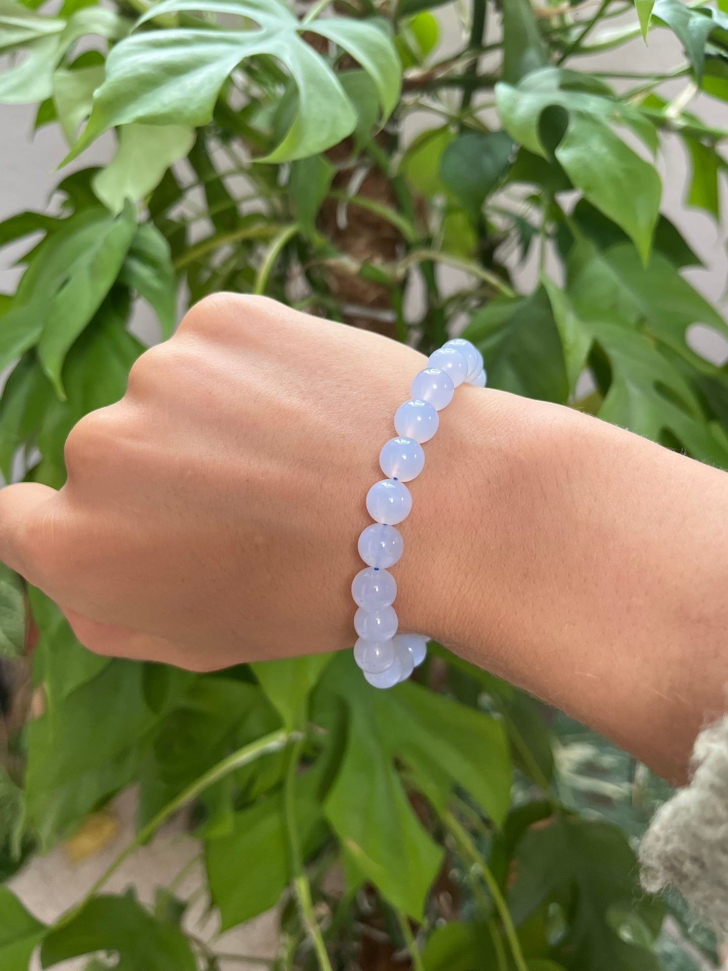 Blauer Calcedon Kugelarmband 8 mm – Edelstein Schmuck für Ruhe & Kommunikation