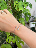 Feiner Rosenquarz Silber Armreif