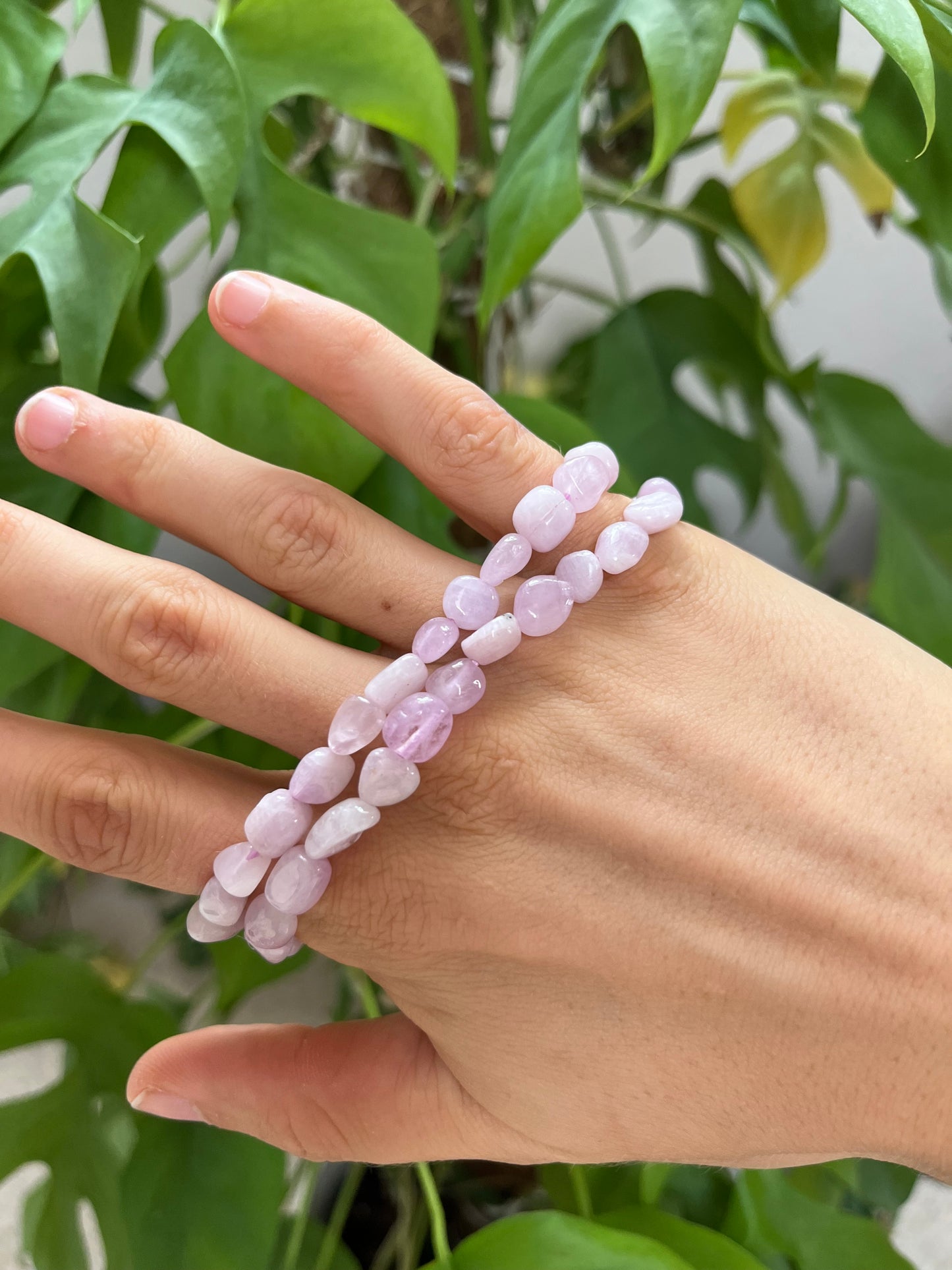 Kunzit Nugget Armband – Edelstein Schmuck für Liebe & Harmonie