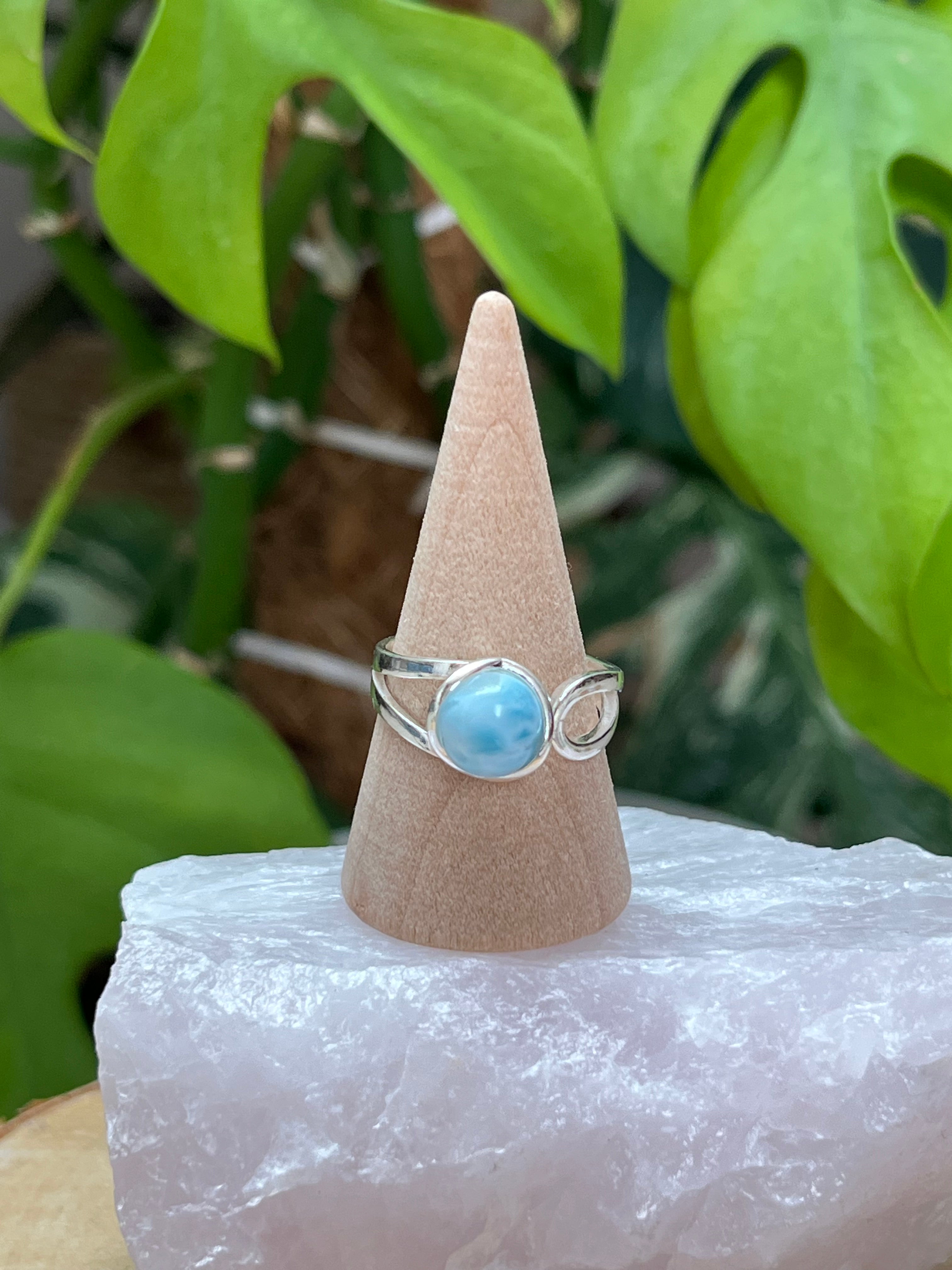 Larimar 925 Silber Ring verstellbar