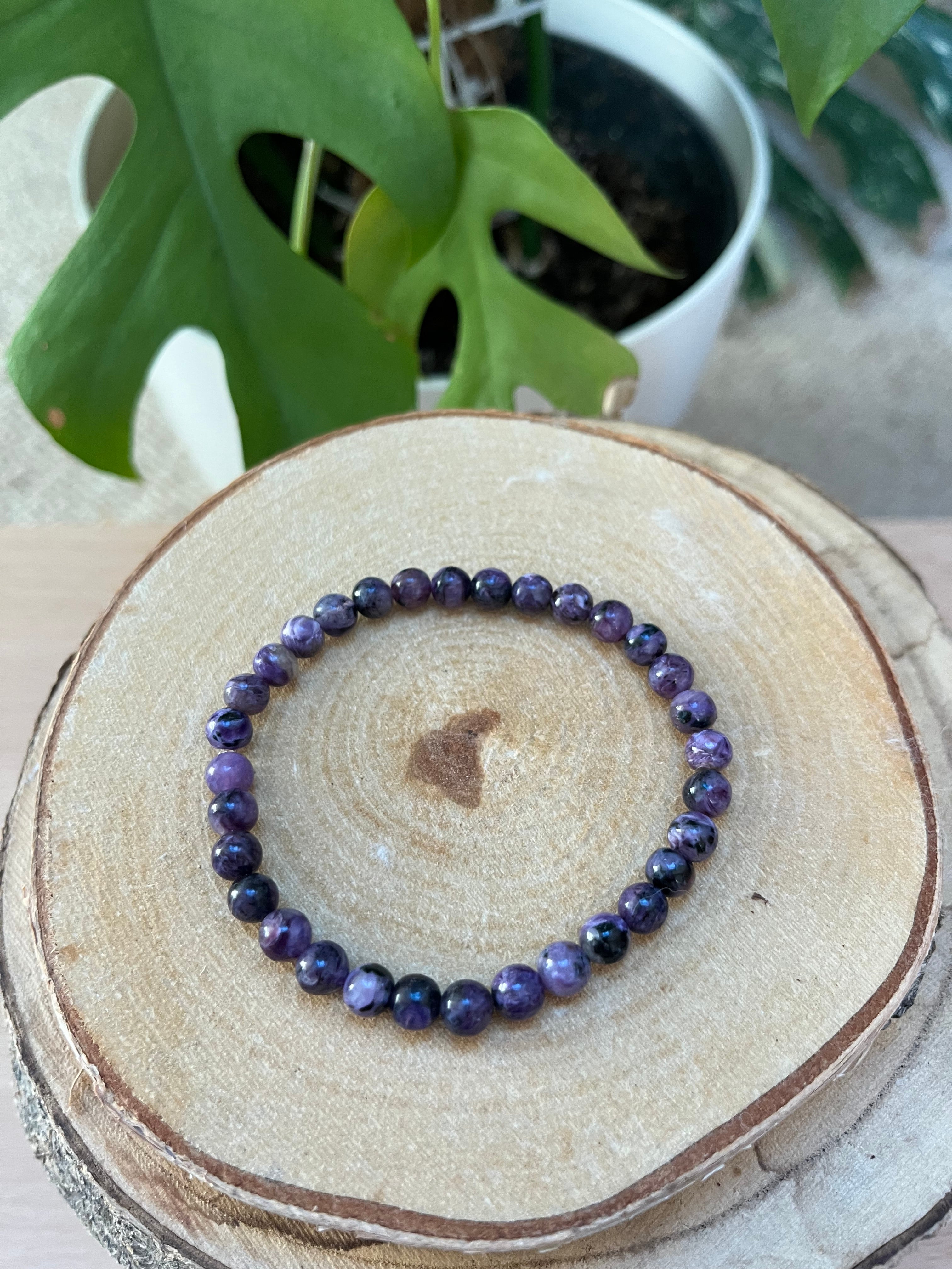 Charoit Kugel Armband 6 mm A Qualität