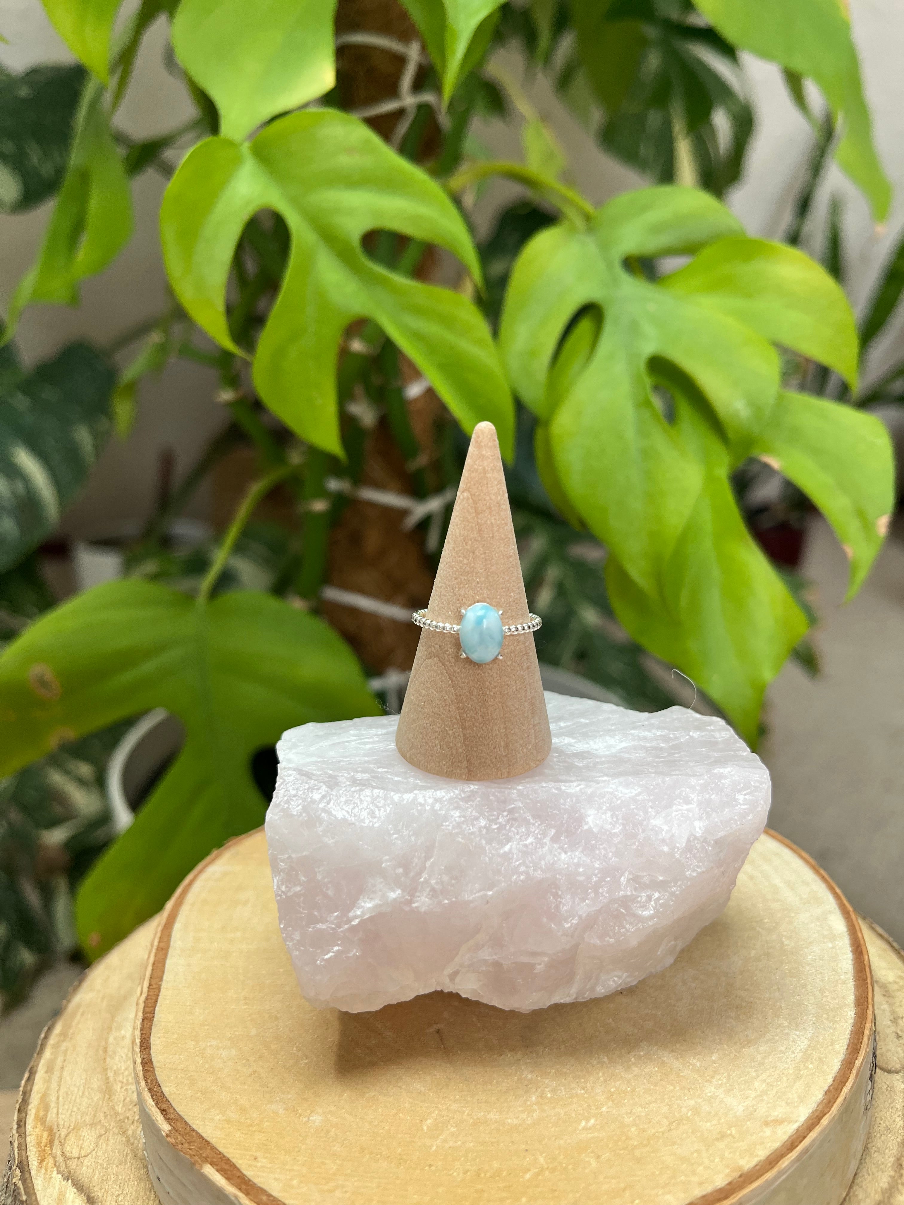 Feiner Larimar Ring 925 Silber