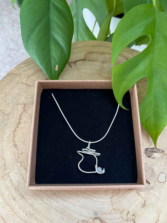 Herzchakra Kette – Anhänger in 925 Silber oder goldfarbenem Draht