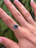 Labradorit Ring 925 Silber verstellbar