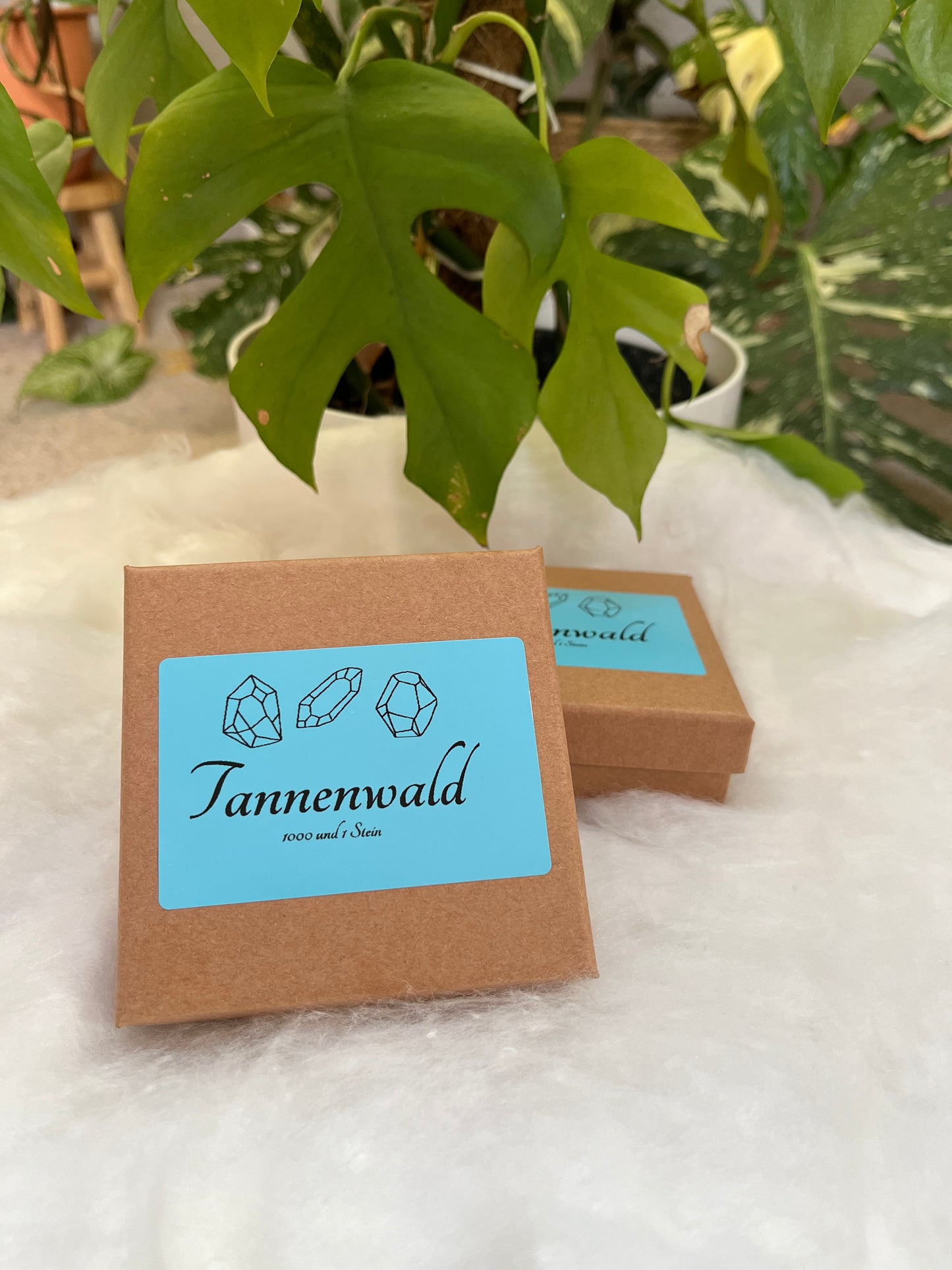 Gebohrter Trommelstein Set „Tannenwald“