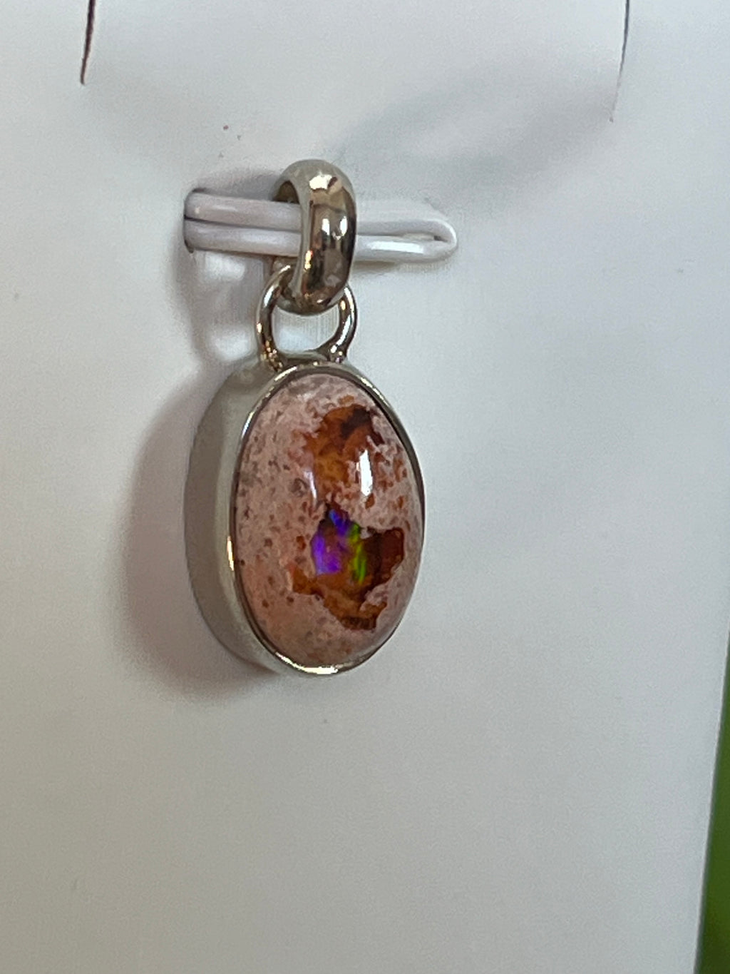 Feueropal Kettenanhänger A Qualität – 925 Sterling Silber Fassung