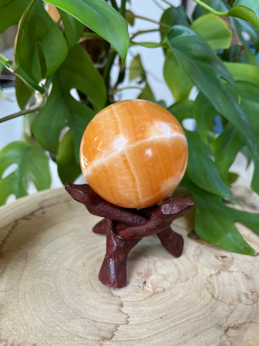 Orangen Calcit Kugel