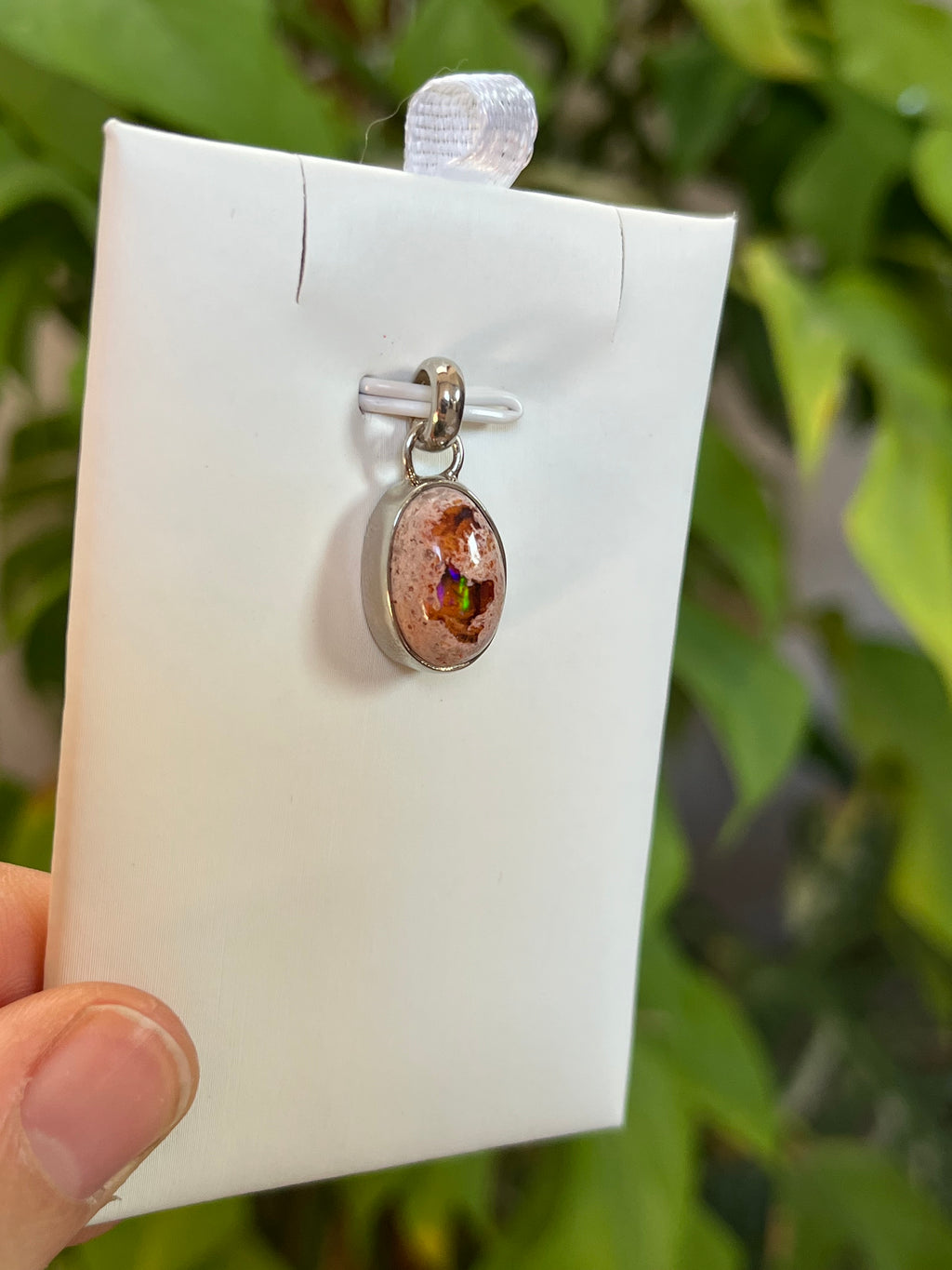 Feueropal Kettenanhänger A Qualität – 925 Sterling Silber Fassung