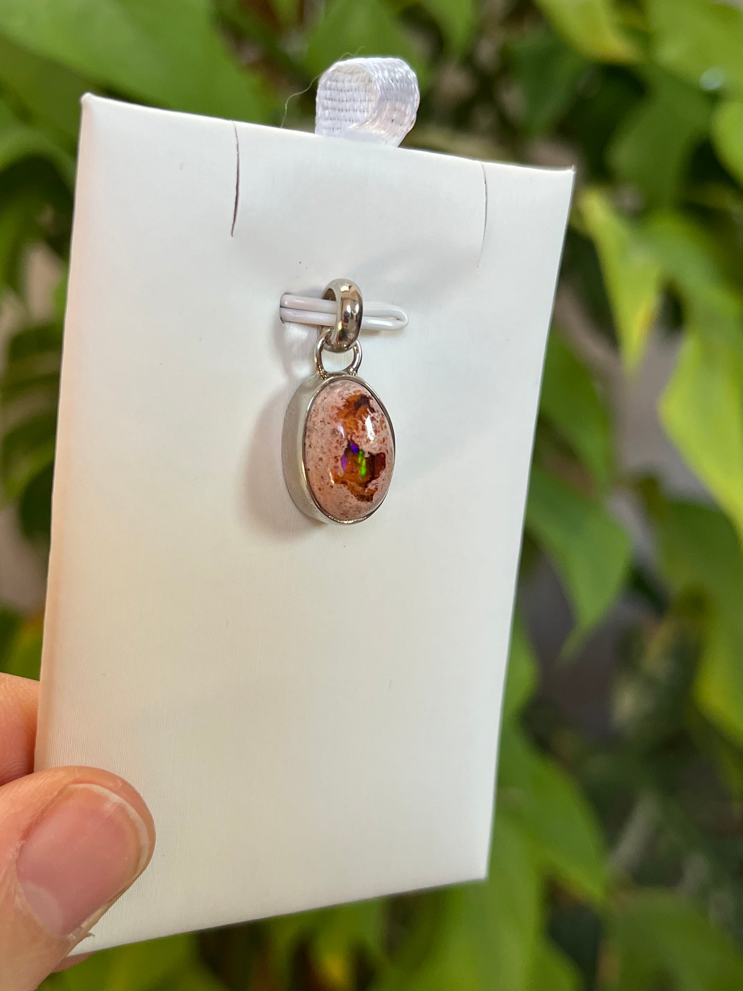 Feueropal Kettenanhänger A Qualität – 925 Sterling Silber Fassung