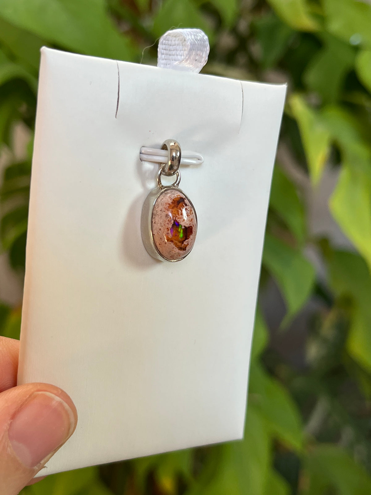 Feueropal Kettenanhänger A Qualität – 925 Sterling Silber Fassung