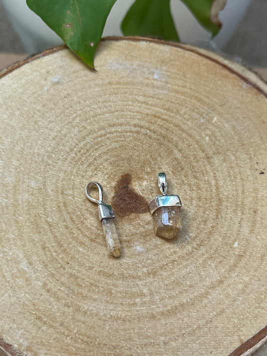 Imperial Topas Roh-Anhänger – Klarheit & Eleganz | 925 Sterling Silber