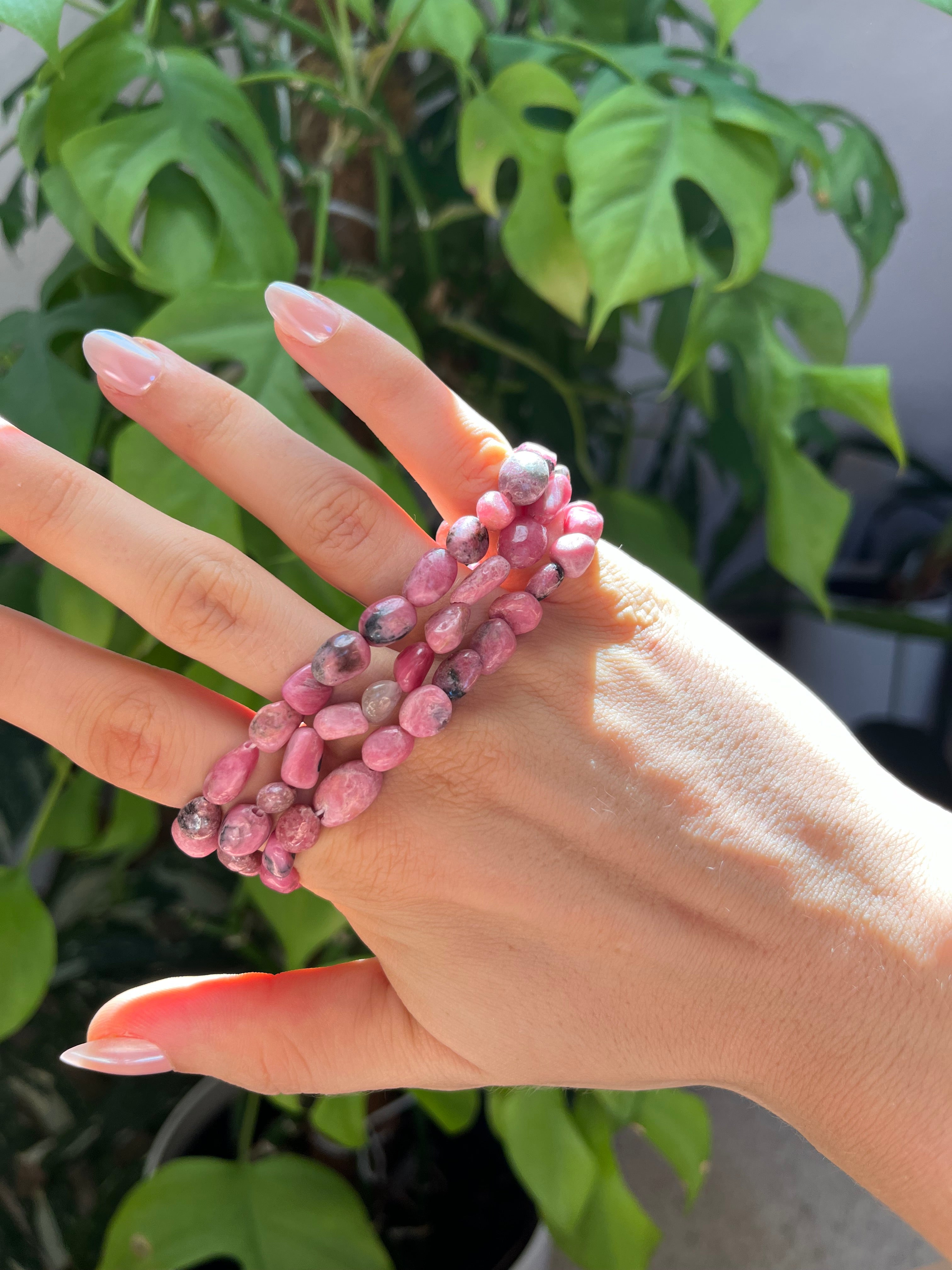 Rhodonit Nugget Armband
