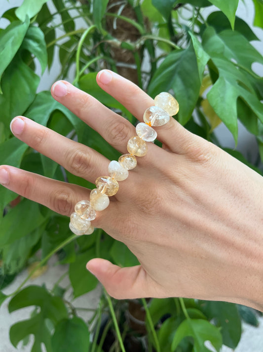 Citrin Nugget Armband (gebrannt) – Edelstein Schmuck für Freude & Energie