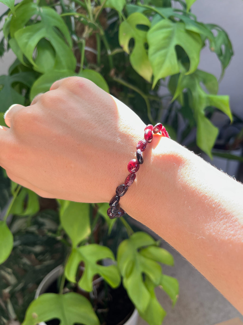 Granat Nugget Armband