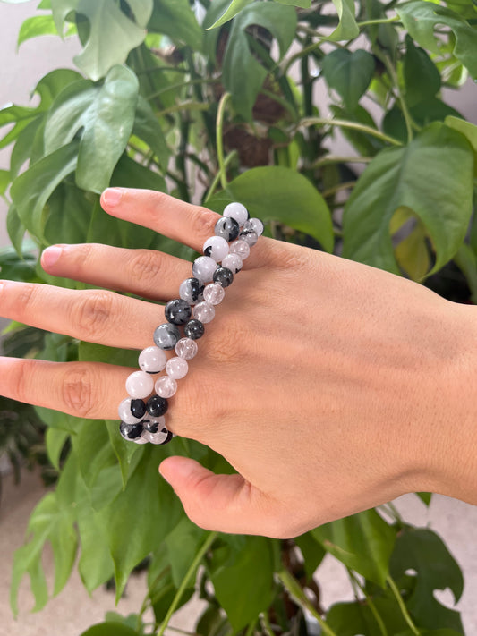 Turmalin in Quarz Kugelarmband – wahlweise 6 mm oder 8 mm Edelstein Schmuck