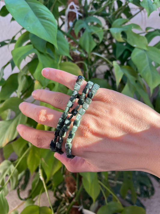 Seraphinit Armband quadratisch flach