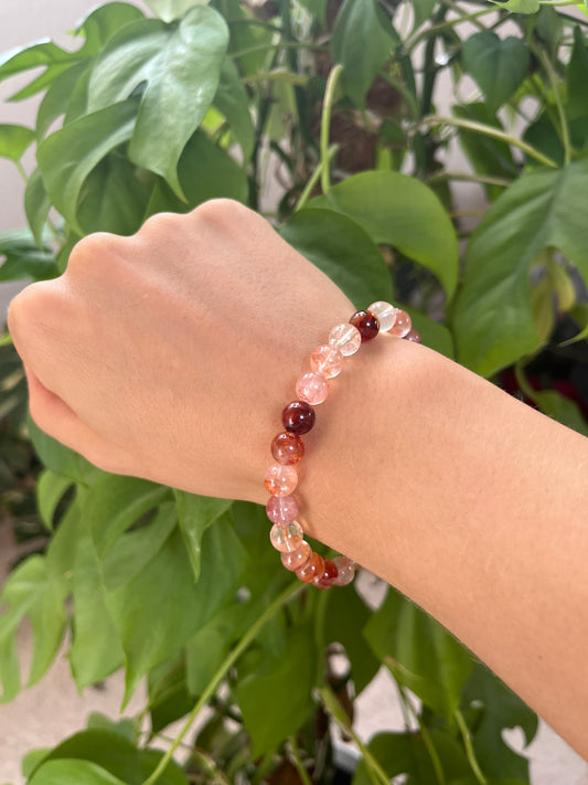 Feuerquarz (Hämatoid) Kugelarmband – AAA Qualität