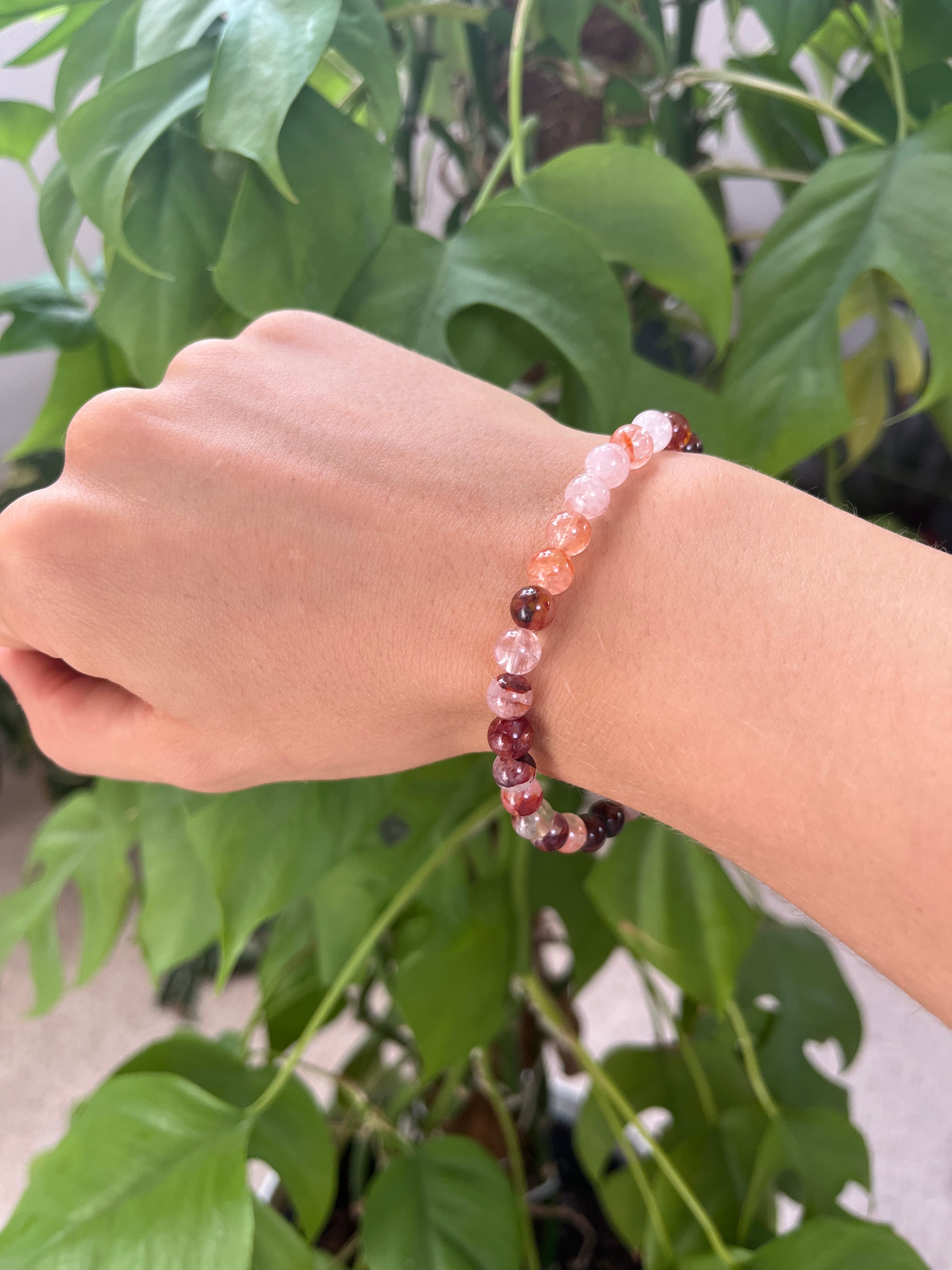 Feuerquarz (Hämatoid) Kugelarmband – AAA Qualität