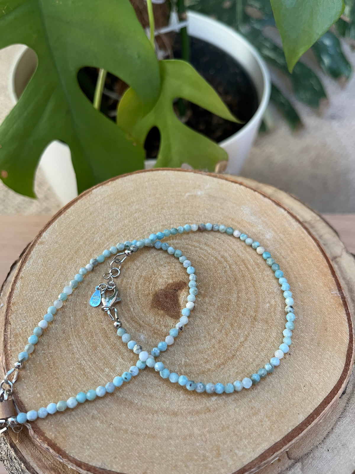 Larimar Armband facettiert 3 mm – Leichtigkeit & Klarheit | 925 Silberverschluss