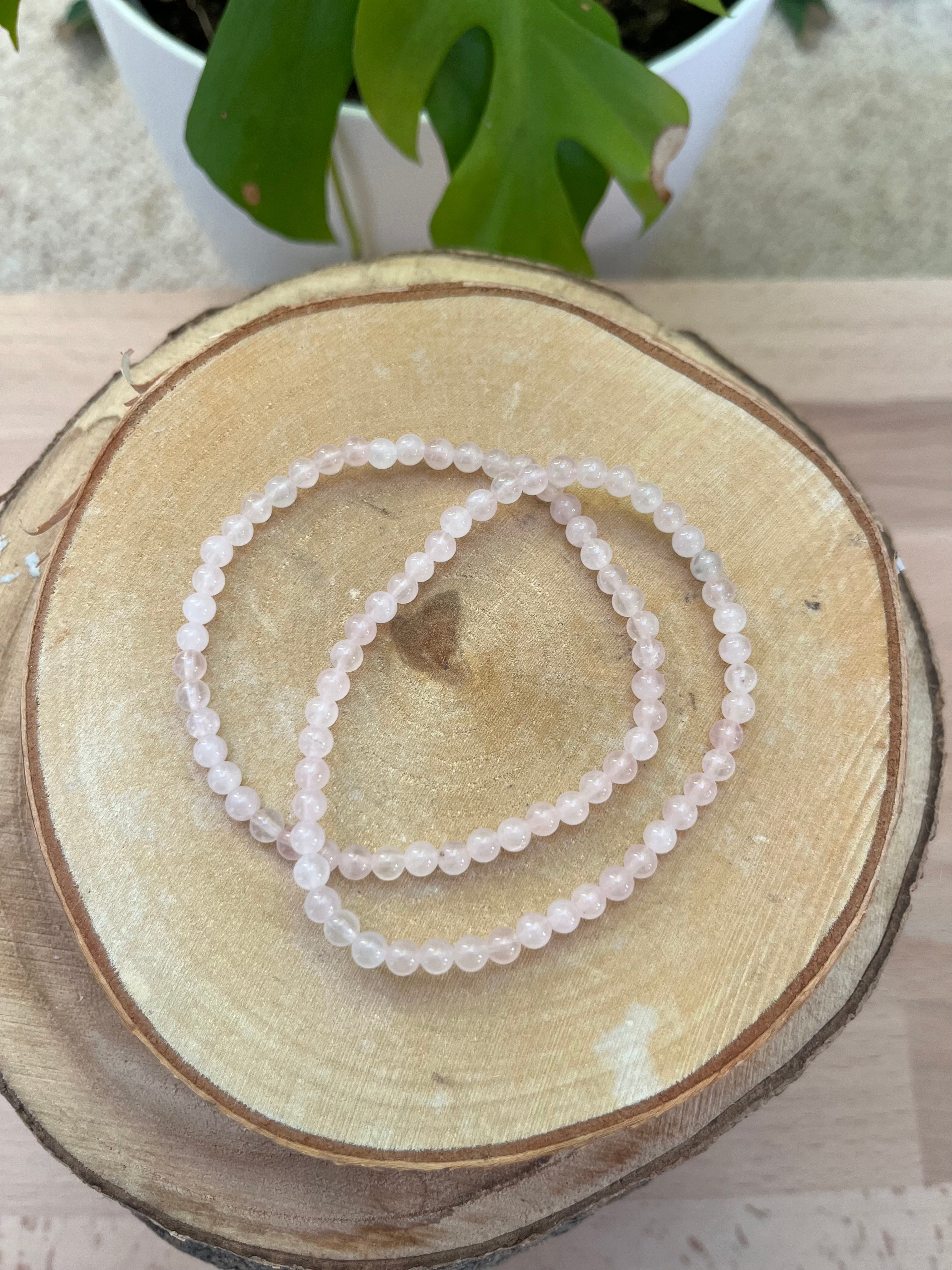 Rosenquarz Armband 4 mm Kugel – Sanftheit & Harmonie