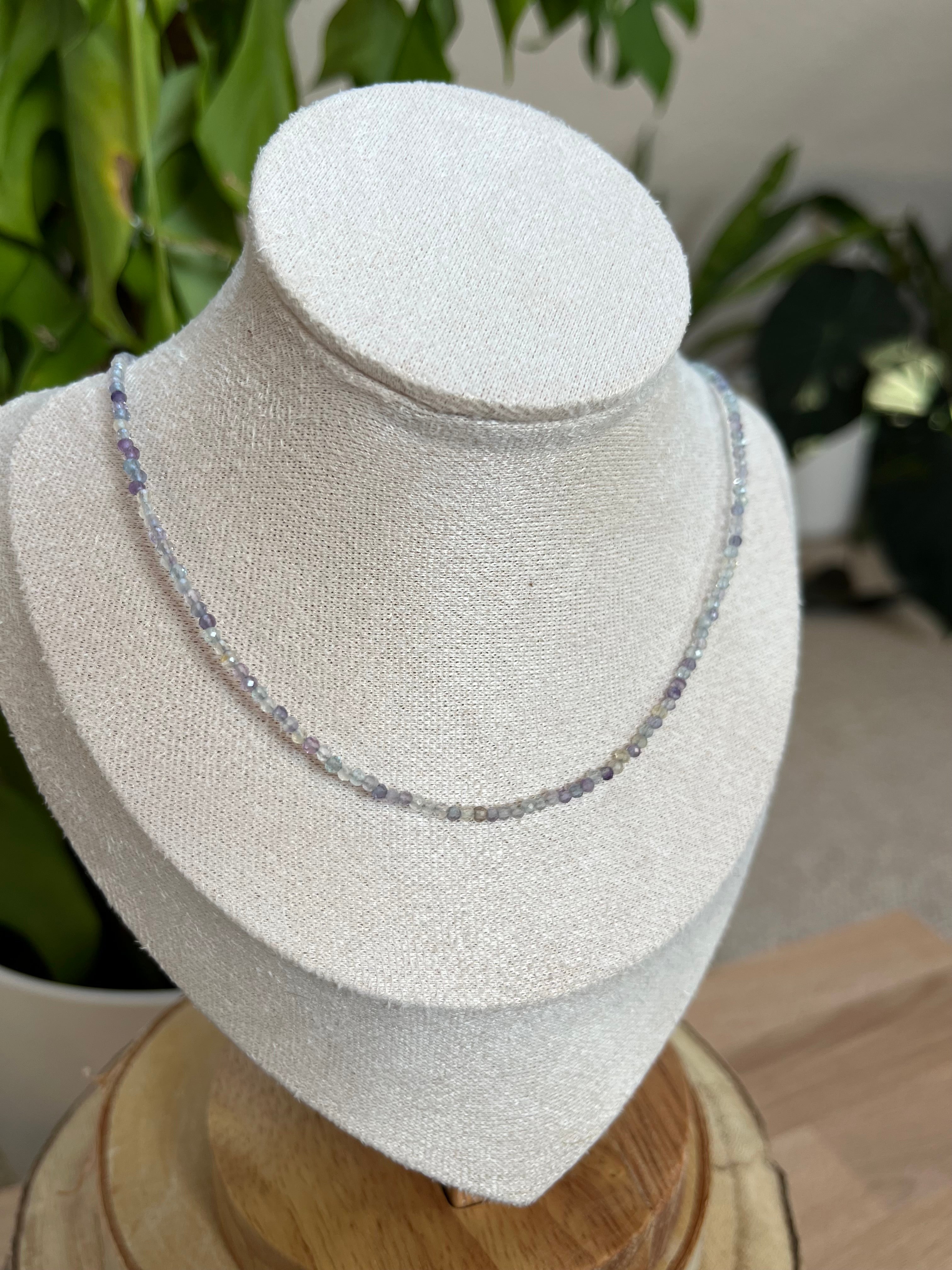Fluorit Collier facettiert – Edelstein Kette für Klarheit & Fokus