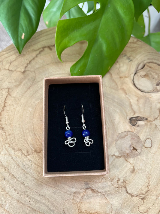 Stirnchakra Ohrringe – 925 Silber mit Lapislazuli