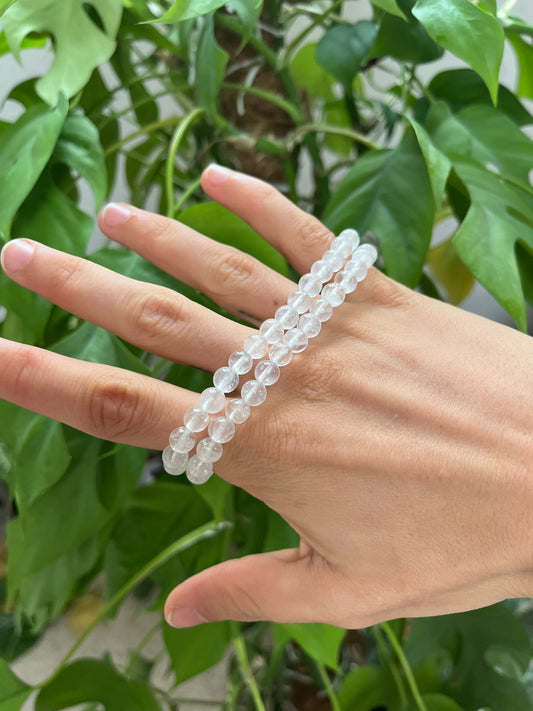 Bergkristall Kugelarmband 6 mm – Edelstein Schmuck für Klarheit & Energie