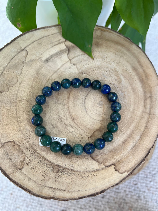 Azurit Chrysokoll Kugel Armband