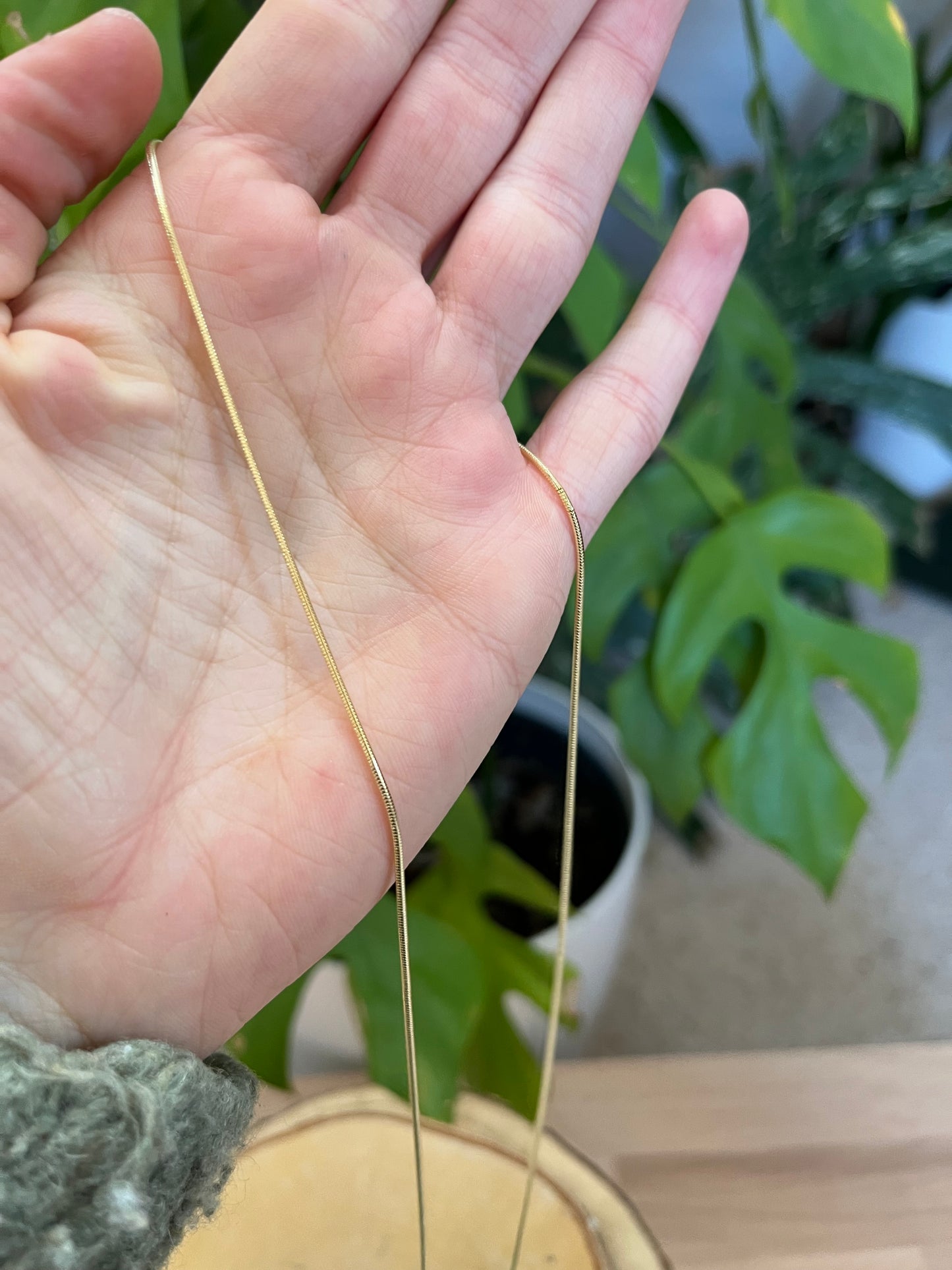 925 Silber Kette vergoldet 1 mm – 45 cm