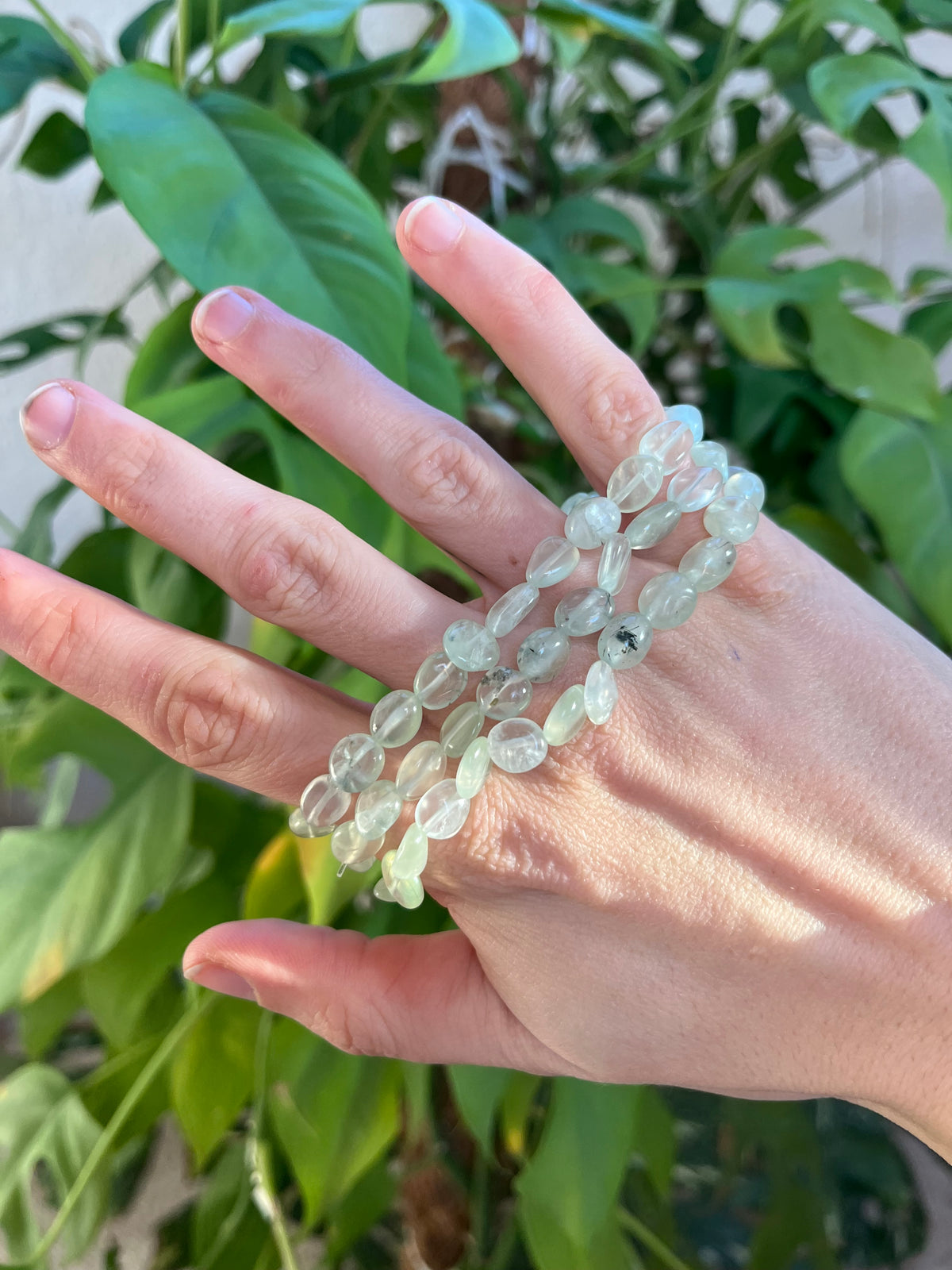 Prehnit Nugget Armband – Ruhe & Klarheit