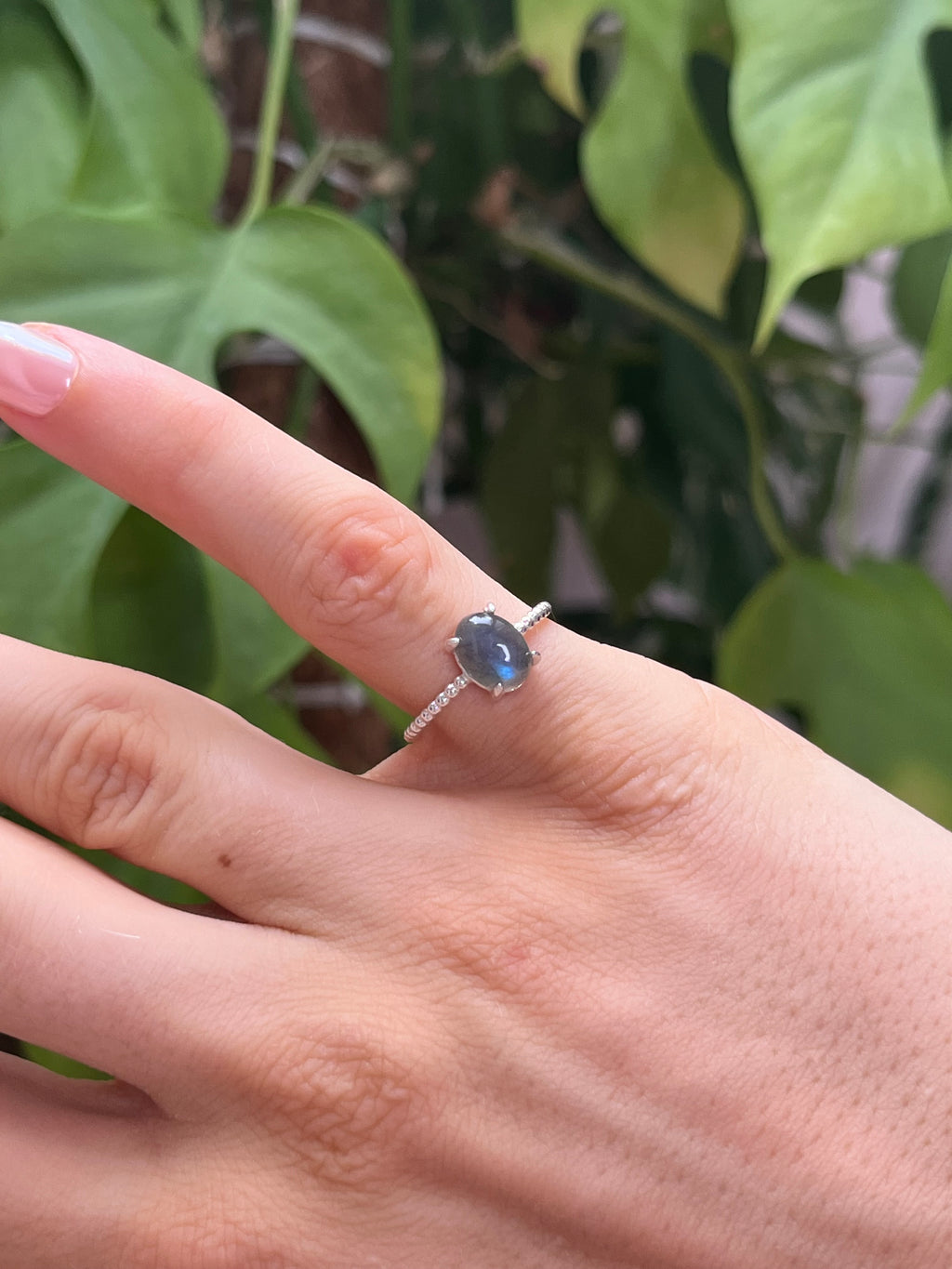 Feiner Labradorit Ring 925 Silber