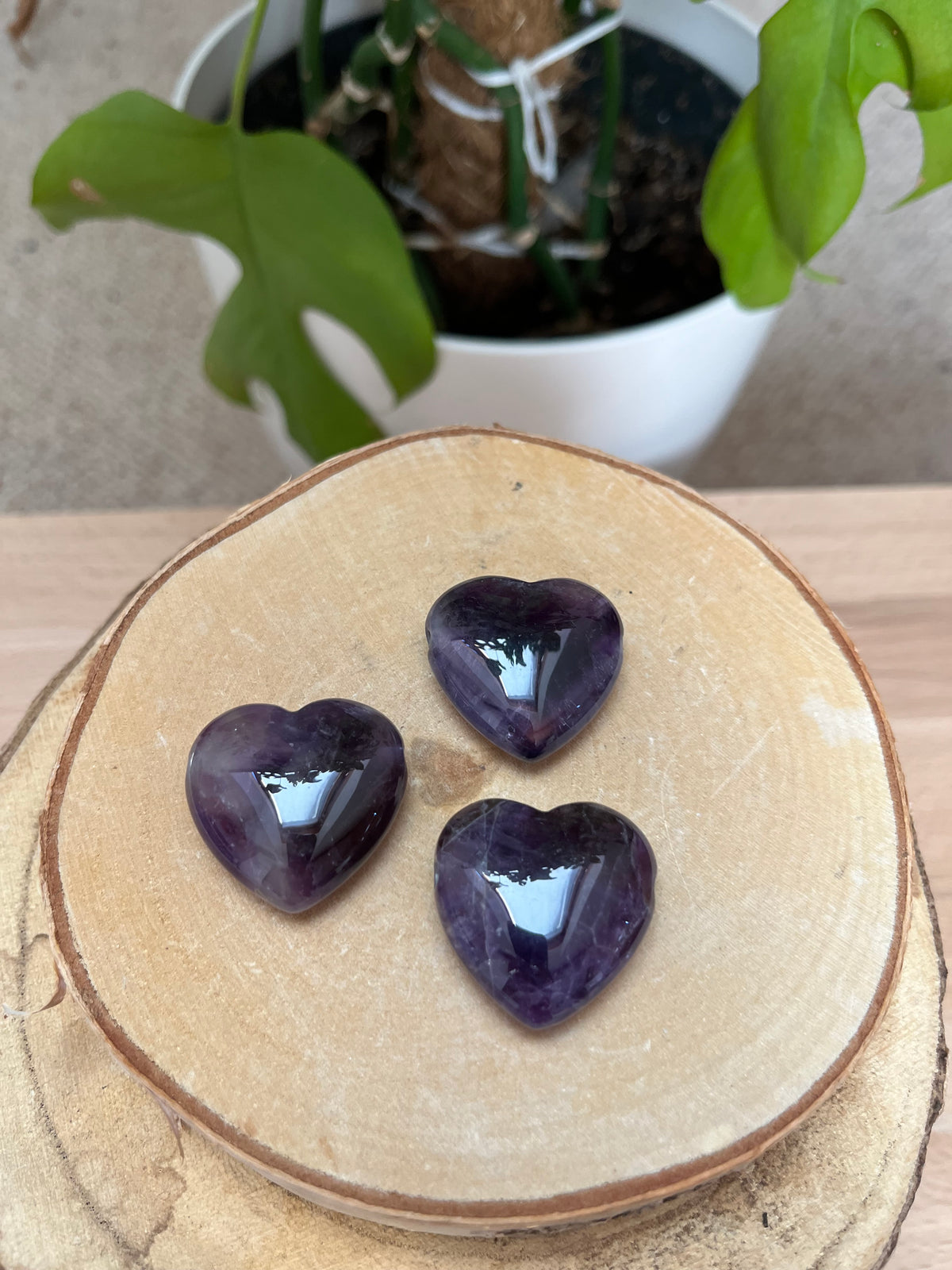 Amethyst Herz gebohrt