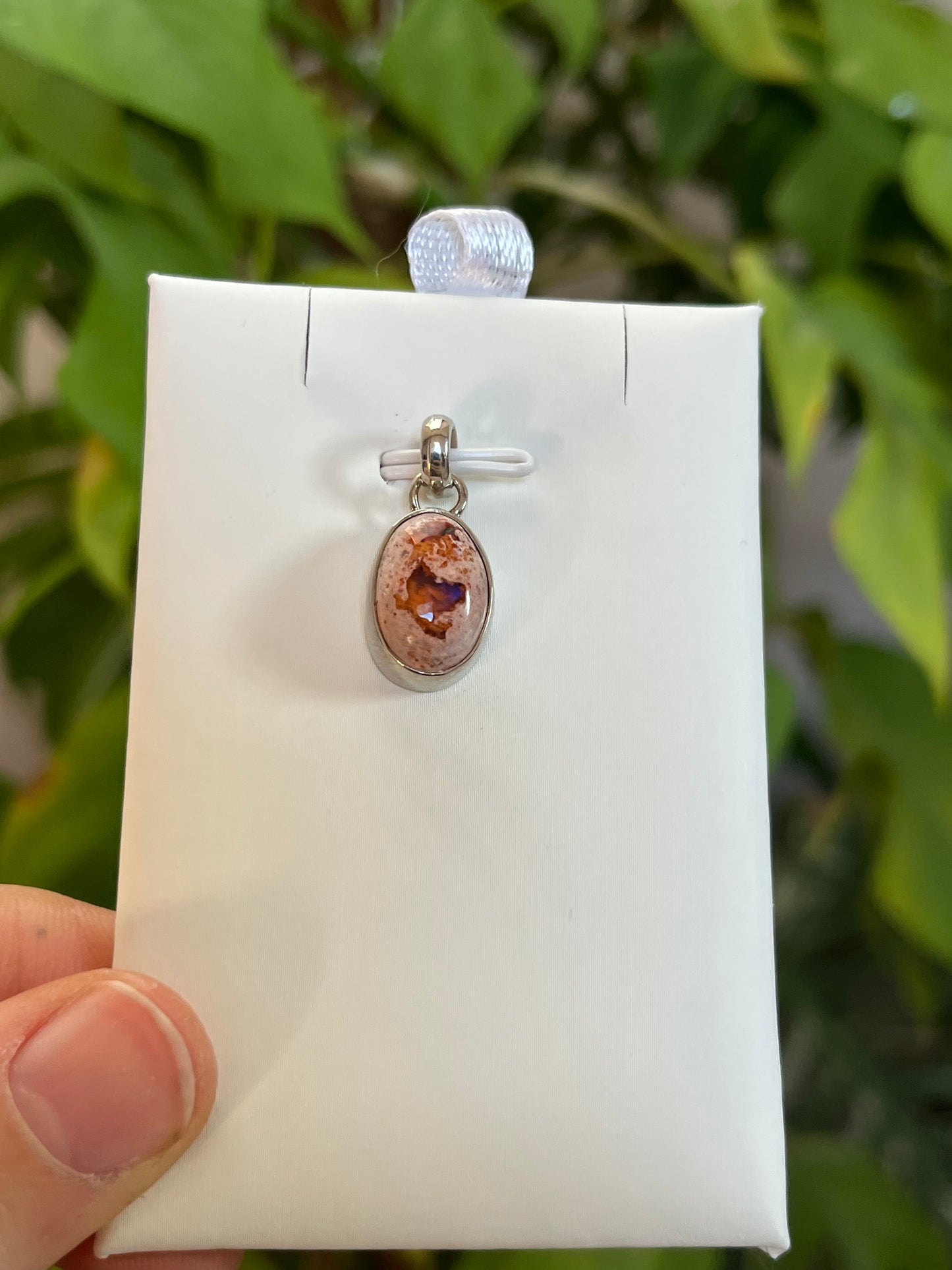 Feueropal Kettenanhänger A Qualität – 925 Sterling Silber Fassung